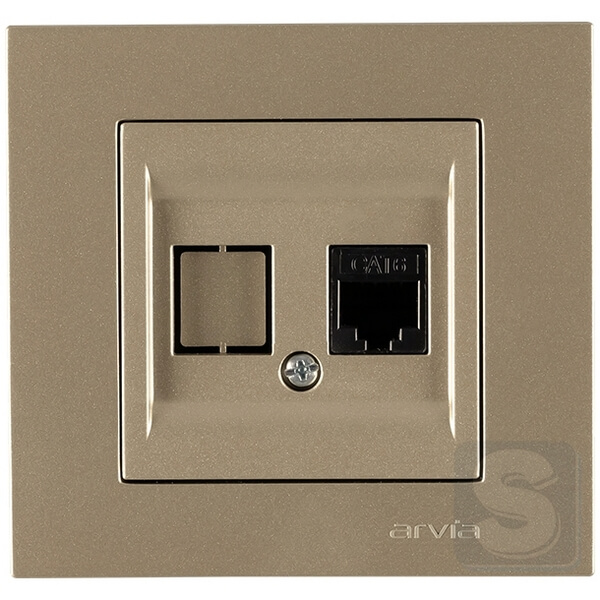 Розетка комп'ютерна RJ45 cat 6 Arvia Electric KAREN Титан (20 05 2000 247)